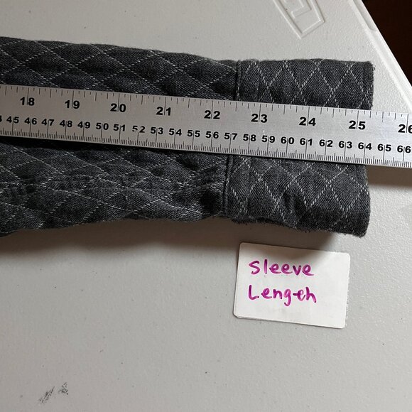 Naked & Famous Quilted Cotton Button Down Long Sleeve Shirt - Men's Size L Gray - Picture 8 of 9